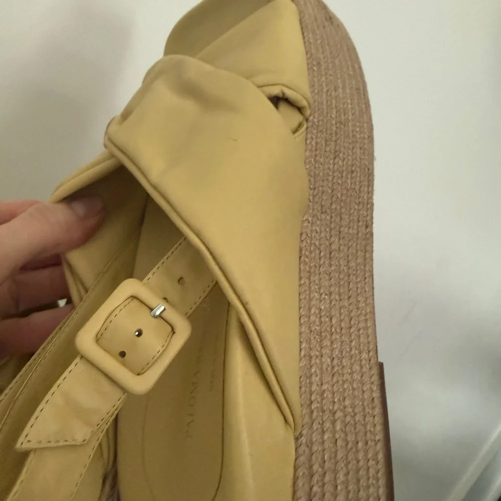 PALOMA BARCELÓ ESPADRILLES Yellow Platform Espadrille Slingback Sandal - Sz 9